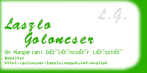 laszlo goloncser business card